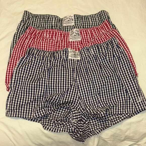 Dairy Boy Gingham Checkered Women's Boxer Shorts - Blue, Red, Green - Picture 1 of 1